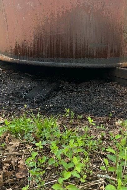 Rust corroded tank