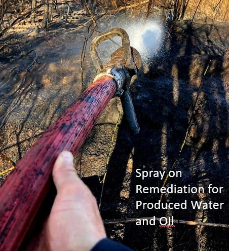 Spray on remediation produced water